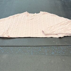 Garage Pale Cable Knit Cropped Sweater